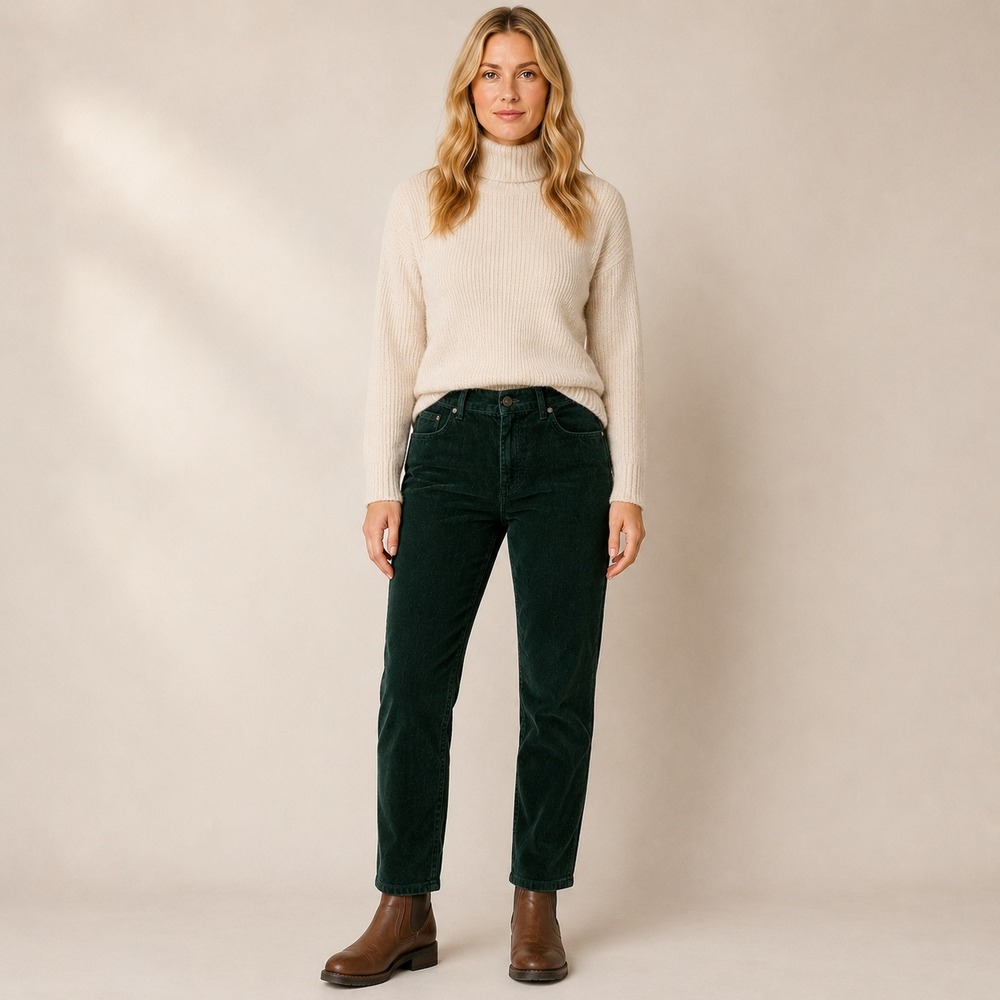 Talbots Green Corduroy Pants Ankle Fall Heritage Goblincore Grunge Size 16WP